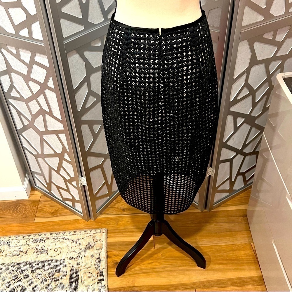 BANANA Republic Embroidered Skirt With Animal Print Underskirt